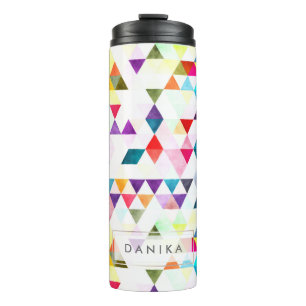 PixDezines Boho Watercolor Geometric/Triangles Thermal Tumbler