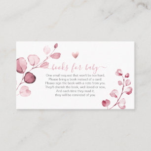 PixDezines Book Request H2 Blush Pink Eucalyptus Place Card