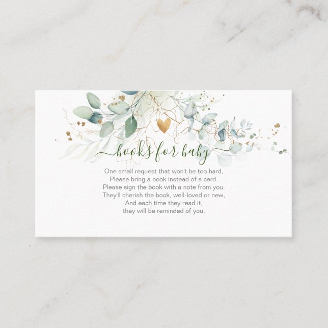 PixDezines Book Request H2 Eucalyptus Enclosure Place Card (Front)