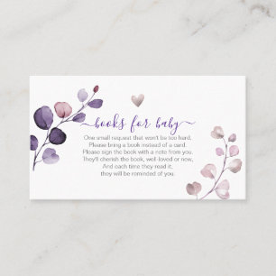 PixDezines Book Request H2 Plum Eucalyptus Place Card
