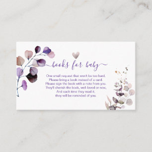 PixDezines Book Request H2 Purple Eucalyptus Encls Place Card