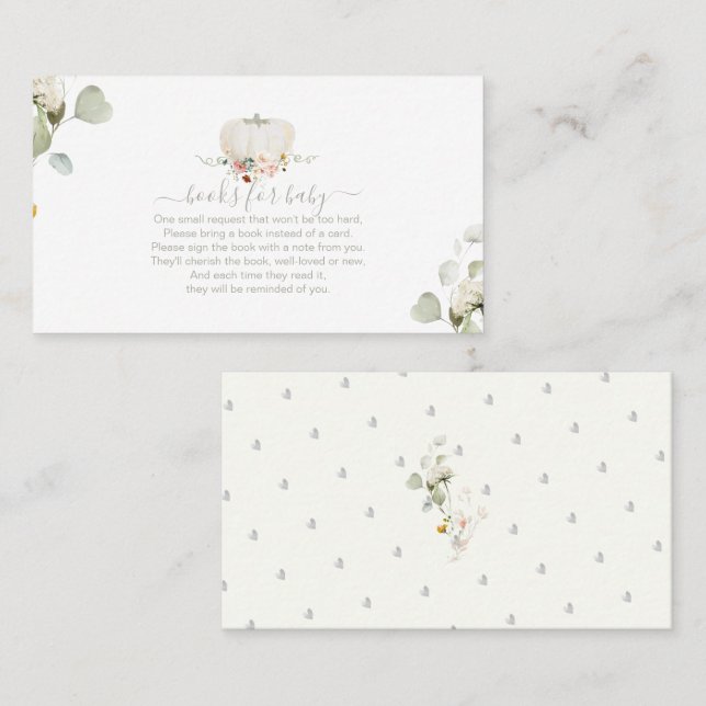 PixDezines Book Request Watercolor White Pumpkin   Place Card (Front/Back)