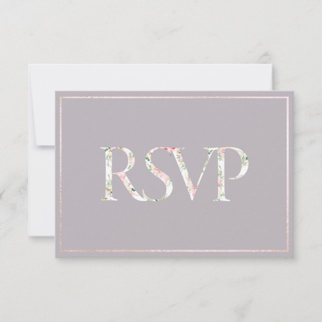 PixDezines Botanical RSVP|DIY BackgroundPALE SLATE RSVP Card (Front)