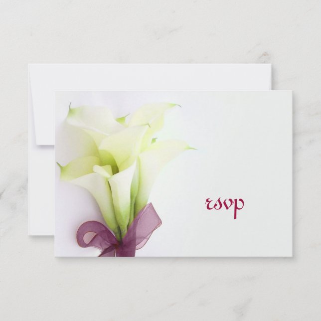 PixDezines bouquet, white calla lilies RSVP Card (Front)