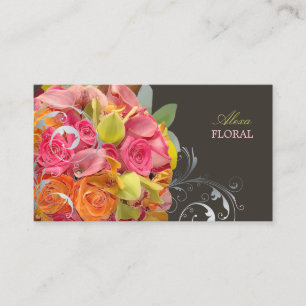 PixDezines Bridal Bouquet, florists/diy colours Business Card