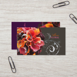 PixDezines bridal bouquet, florists/diy colours Business Card