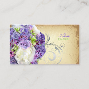 PixDezines bridal bouquet, florists/diy colours Business Card