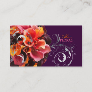 PixDezines bridal bouquet, florists/diy colours Business Card
