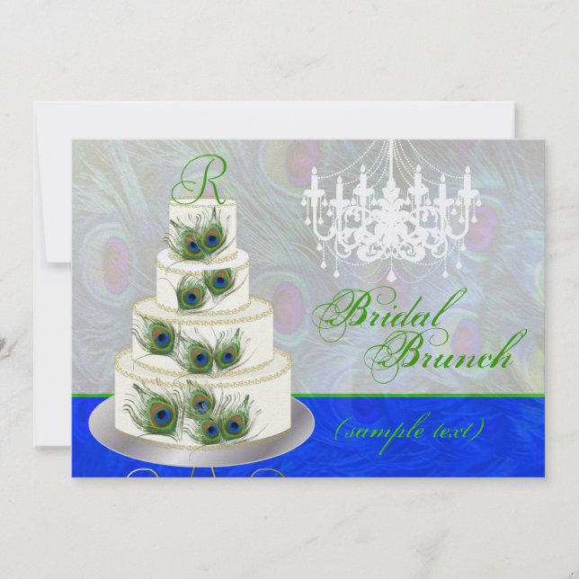PixDezines bridal brunch/diy event/peacock cake Invitation (Front)
