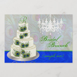 PixDezines bridal brunch/diy event/peacock cake Invitation