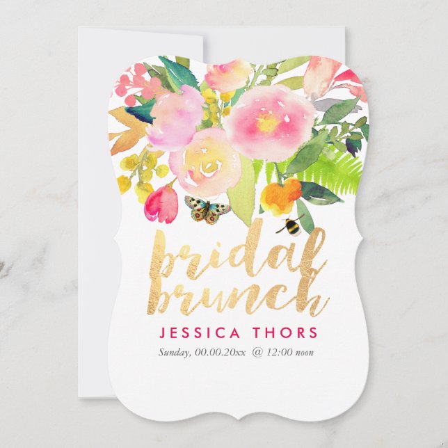 PixDezines Bridal Brunch Floral Watercolor Invitation (Front)