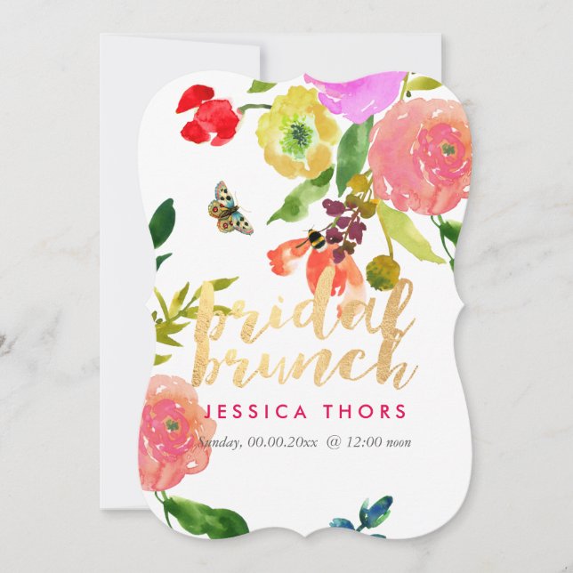 PixDezines Bridal Brunch Ranunculus/DIY Bckgrnd Invitation (Front)