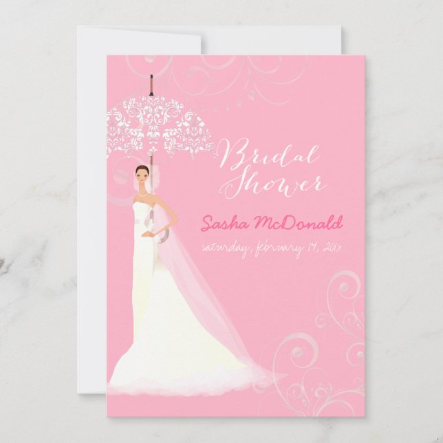 PixDezines bridal shower/lace umbrella Invitation (Front)