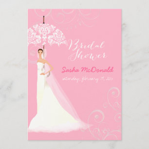 PixDezines bridal shower/lace umbrella Invitation