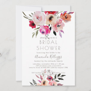 PixDezines Bridal Shower Watercolor Summer Peonies Invitation