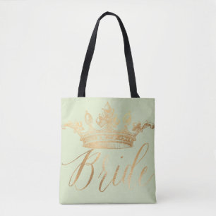 PixDezines Bride/Crown/Faux Gold/DIY Colour Tote Bag