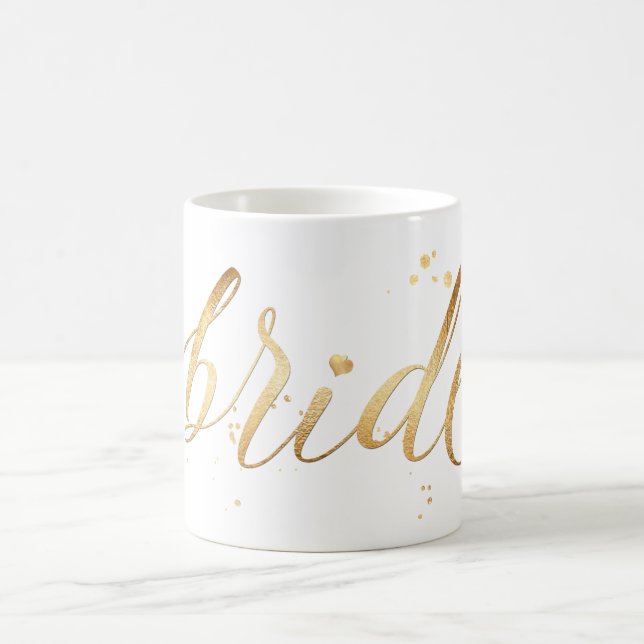 PixDezines Bride/Faux Gold/Modern Script Coffee Mug (Center)