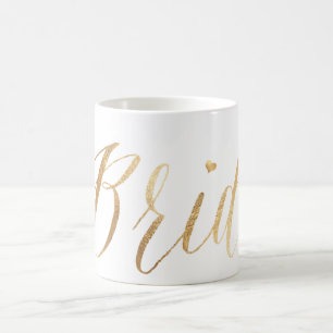 PixDezines Bride/Faux Gold/Modern Script Coffee Mug