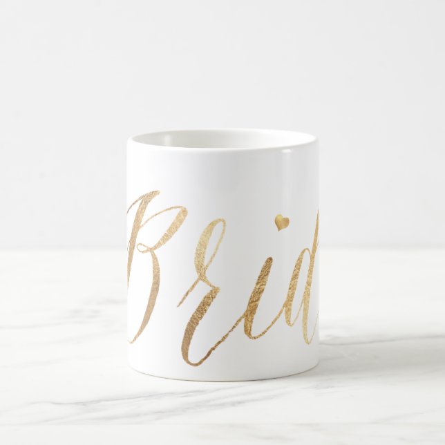 PixDezines Bride/Faux Gold/Modern Script Coffee Mug (Center)