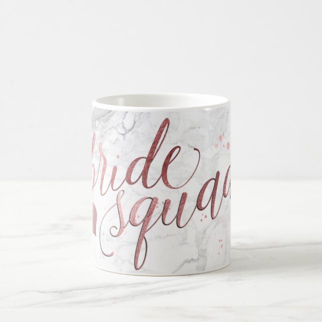 PixDezines Bride Squad/Faux Rose Gold Script Coffee Mug (Center)