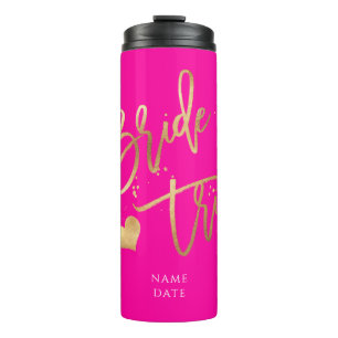 PixDezines Bride Tribe Faux Gold Modern Script Thermal Tumbler