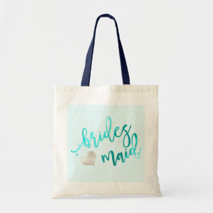 PixDezines Bridesmaid/Faux Foil/Aqua Tote Bag