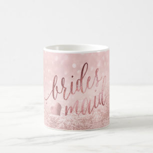 PixDezines Bridesmaid/Faux Rose Gold/Modern Script Coffee Mug