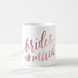 PixDezines Bridesmaid/Faux Rose Gold/Modern Script Coffee Mug