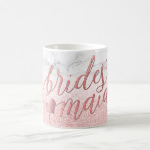 PixDezines Bridesmaid/Faux Rose Gold/Modern Script Coffee Mug