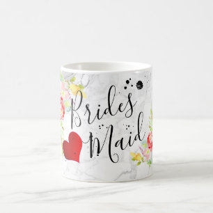PixDezines Bridesmaid/Floral Watercolor Coffee Mug