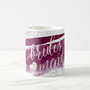 PixDezines Bridesmaid Marble Blush Pink Script Coffee Mug