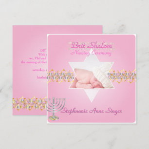 PixDezines brit shalom/photo frame+stars Invitation