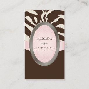 PixDezines Brown, Pink, Beige Zebra stripes Business Card
