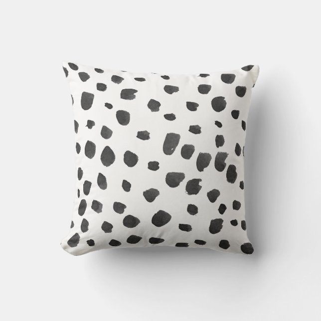 PixDezines Brushed Spots/Black/Faux Gold Cushion (Front)