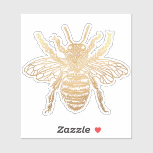 PixDezines Bumble Bee, Faux Gold