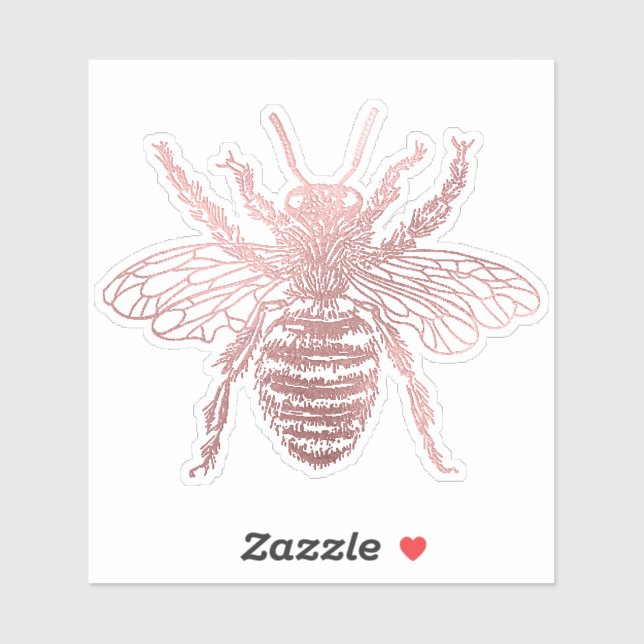 PixDezines Bumble Bee, Faux Rose Gold (Sheet)