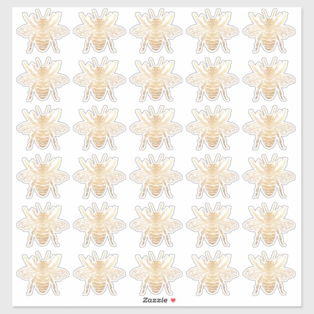 PixDezines Bumble Bees, Faux Gold (Sheet)