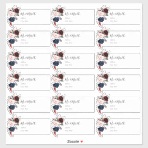 PixDezines Burgundy Roses Individual Guest Label