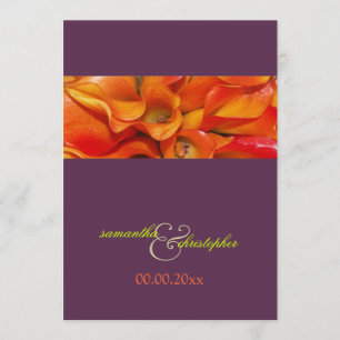PixDezines BURNT ORANGE CALLA LILIES/DIY BCKGRND Invitation