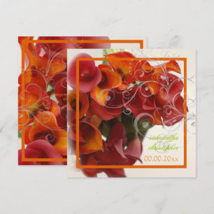 PixDezines BURNT ORANGE CALLA LILY BOUQUET Invitation