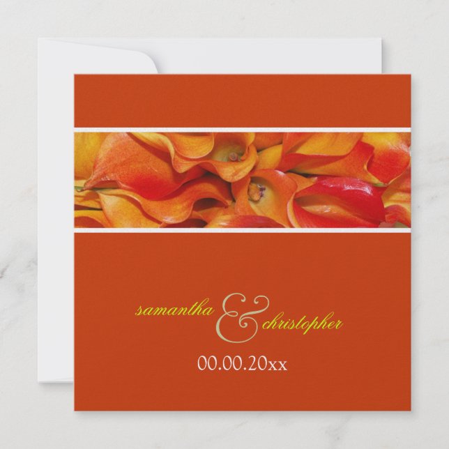 PixDezines burnt orange calla lily Invitation (Front)