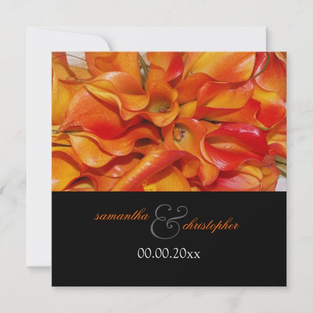 PixDezines burnt orange calla lily Invitation (Front)