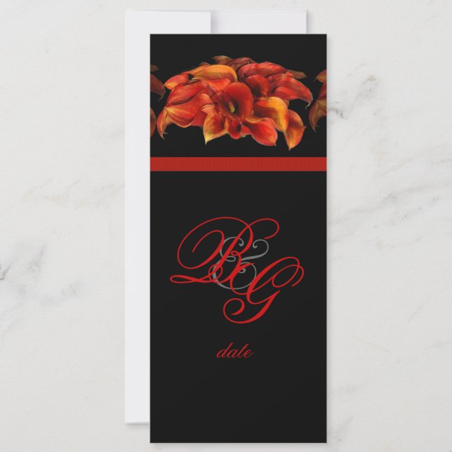 PixDezines BURNT ORANGE CALLA LILY INVITATIONS (Front)