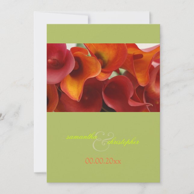 PixDezines BURNT ORANGE CALLA LILY INVITATIONS (Front)