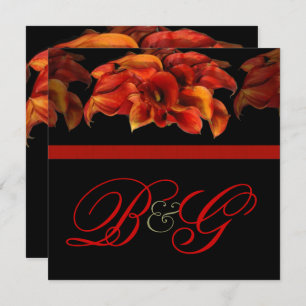 PixDezines BURNT ORANGE CALLA LILY INVITATIONS