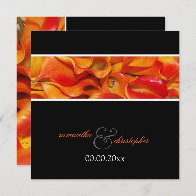 PixDezines BURNT ORANGE CALLA LILY INVITATIONS (Front/Back)