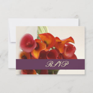 PixDezines burnt orange calla lily RSVP Card