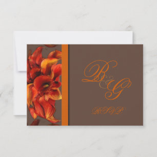 PixDezines burnt orange calla lily RSVP Card