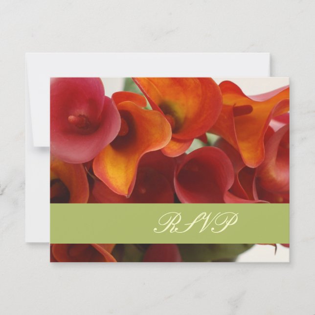 PixDezines burnt orange calla lily RSVP Card (Front)