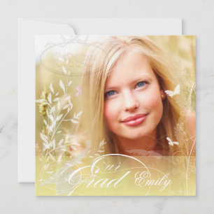 PixDezines Butterflies Graduation Photo Announceme Invitation